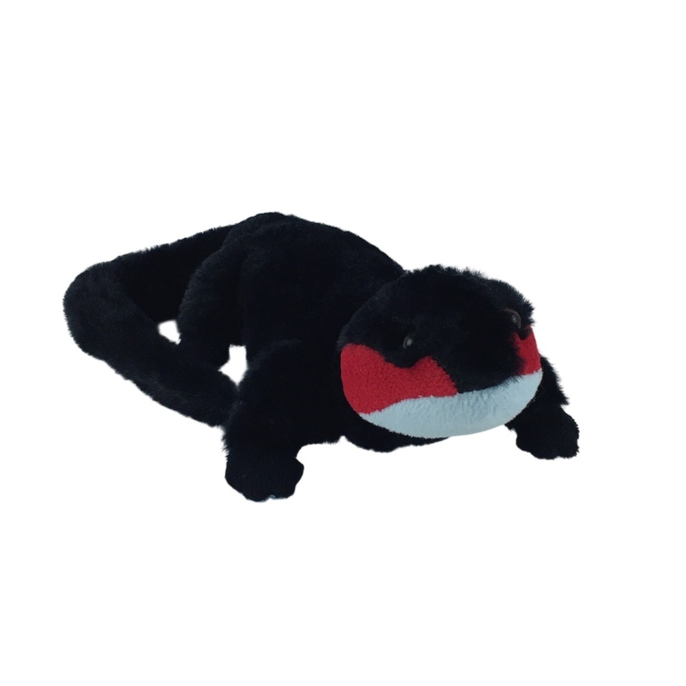 The Petting Zoo Plush Lizard 12" Black Red Cheeked Salamander 005653 2022